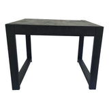 Bijzettafel - Zwart - Mangohout - Metaal - 60 cm - Vierkant