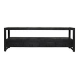 Tv-meubel - Zwart - Mangohout - Metaal - 180 cm - 4 Lades - 1 Open vak