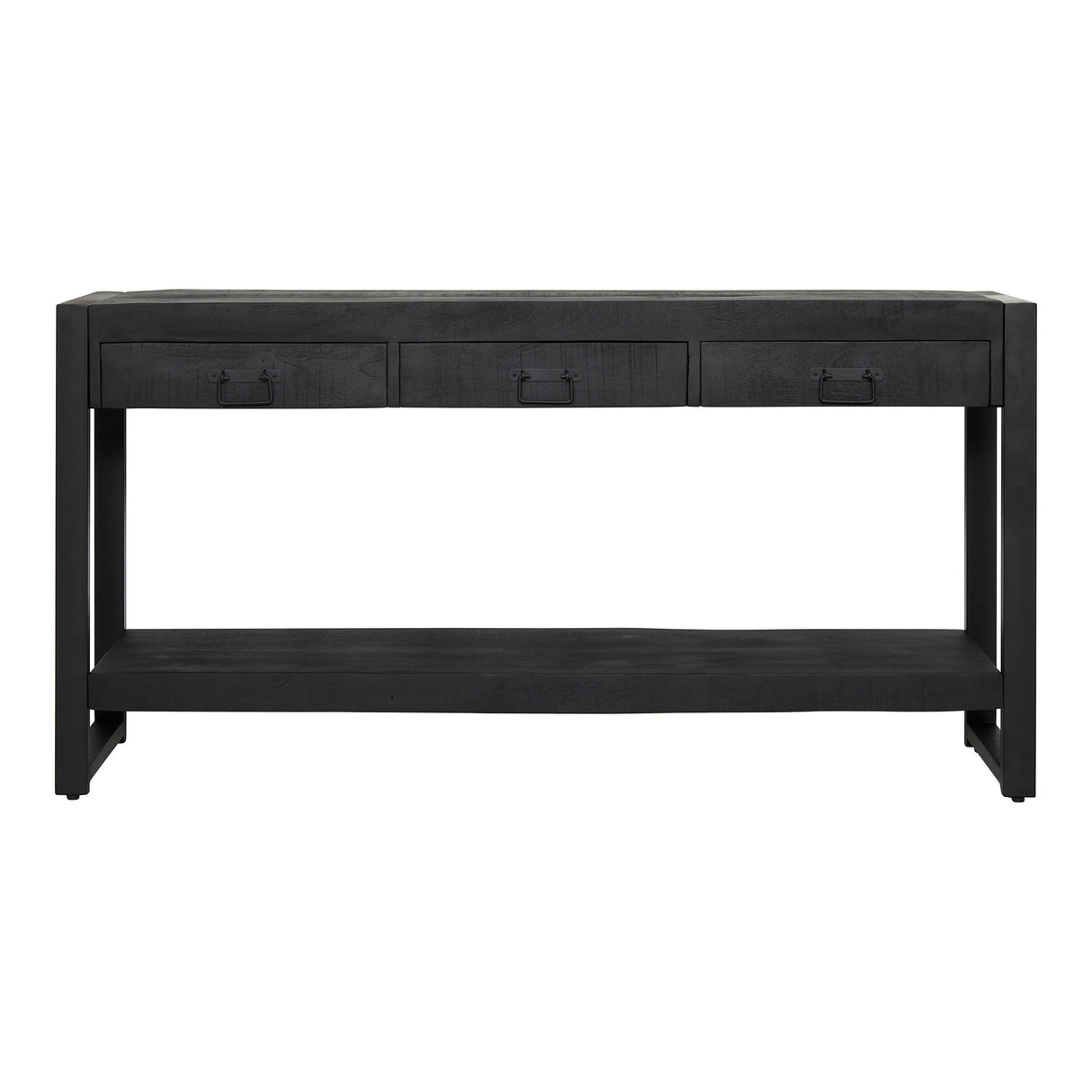 Sidetable - Zwart - Mangohout - Metaal - 150 cm - 3 Lades