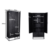 Kabinet - Zwart Mangohout - Visgraat - 90x200 cm