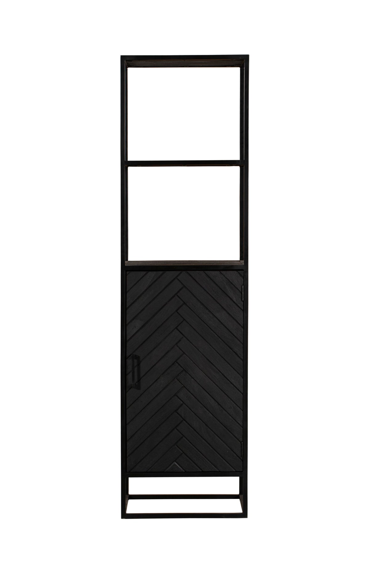 Boekenkast - Zwart - Mangohout - 55 cm - 1 Deur