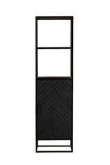 Boekenkast - Zwart - Mangohout - 55 cm - 1 Deur