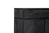 Kabinet - Zwart - Mangohout - 100 cm - 2 Deuren - 1 Lade