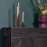 Kabinet - Zwart - Mangohout - 100 cm - 2 Deuren - 1 Lade