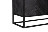 Kabinet - Zwart - Mangohout - 100 cm - 2 Deuren - 1 Lade