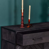 Kabinet - Zwart - Mangohout - 100 cm - 2 Deuren - 1 Lade