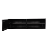 Zwevend TV-meubel Zwart Mangohout - 120 cm - Visgraatpatroon met Open Vakken