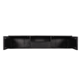 Zwevend TV-meubel Zwart Mangohout - 160 cm - Visgraatpatroon met Open Vak
