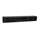 Zwevend TV-meubel Zwart Mangohout - 280 cm - Visgraatpatroon met Open Vak