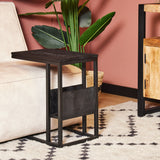Slider - Zwart - Mangohout - Metaal - 53 cm