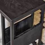 Slider - Zwart - Mangohout - Metaal - 53 cm