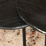 Salontafel set - Zwart - Marmer - Metaal - 70 cm - Rond