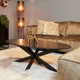 Salontafel - Zwart Marmer - Metaal - 130 cm - Ovaal