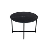 Ronde Salontafel Zwart Marmer - 75 cm - Industrieel Metalen Onderstel