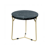 Salontafel set - Zwart Marmer - Metaal - Goud - 45 cm - 2-delig