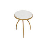 Bijzettafel - Wit - Marmer - 40 cm