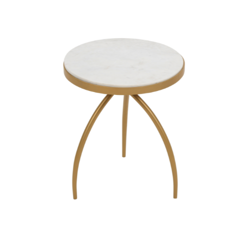 Bijzettafel - Wit - Marmer - 40 cm