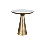 Bijzettafel - Wit Marmer - Metaal - Goud - 45 cm