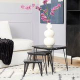 Salontafel-set - Zwart - Marmer - 3-delig - 50 cm