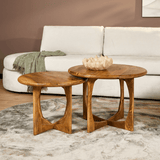 Ronde Salontafel Naturel Mangohout - 70 cm - Modern Design