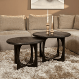Ronde Bijzettafel Zwart Mangohout - 60 cm - Modern Design