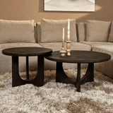 Ronde Salontafel Zwart Mangohout - 80 cm - Elegant Design
