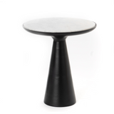 Bijzettafel Zwart Marmer & Metaal - 38 cm - Hoog Model - Modern Design