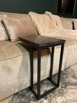 Bijzettafel - Slider - Zwart - Marmer - 40 cm