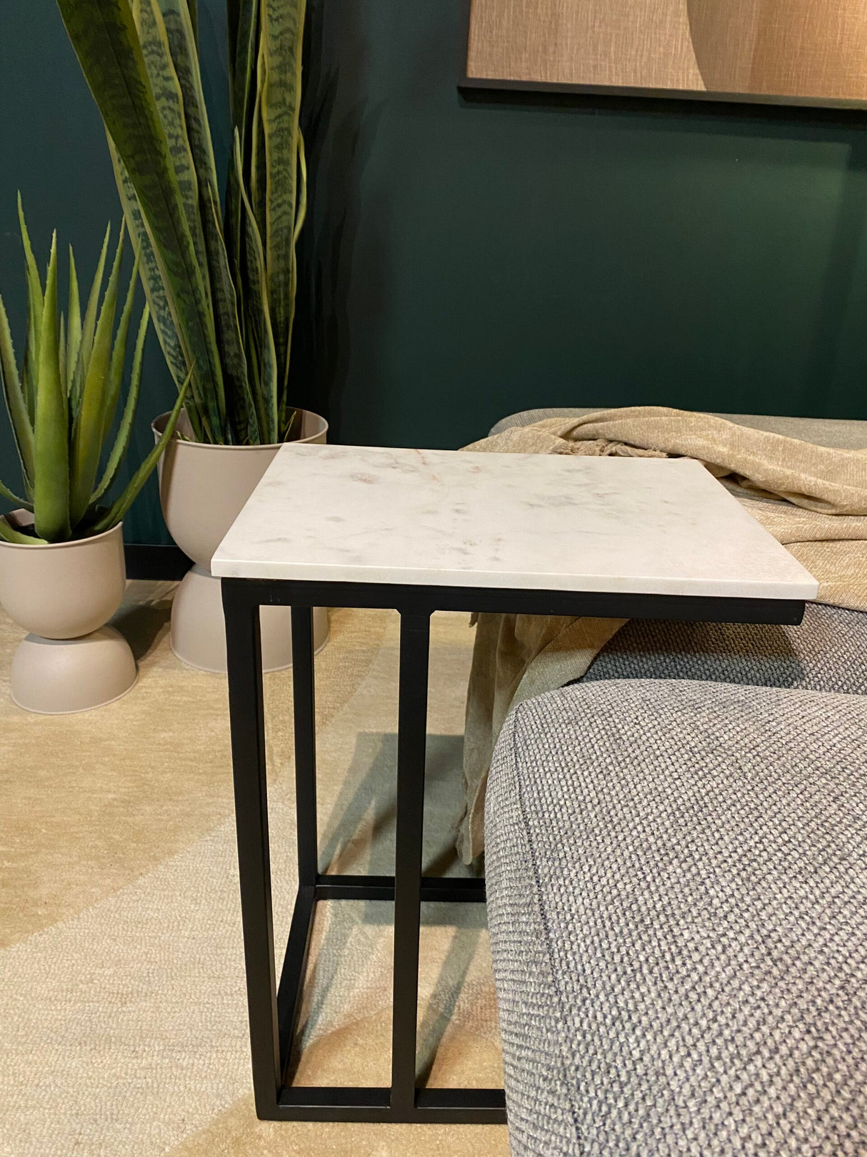 Slider - Wit Marmer - Metaal - 40 cm