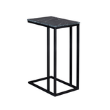 Slider Bijzettafel - Zwart Marmer - 48 cm - Industrieel - Metaal
