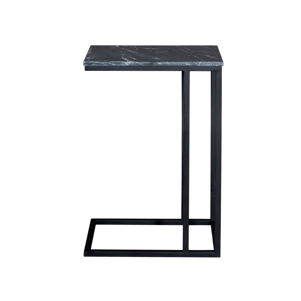 Slider Bijzettafel - Zwart Marmer - 48 cm - Industrieel - Metaal