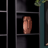 Boekenkast - Met deur - Zwart - Mangohout - 50 cm