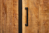 Boekenkast - Met deur - Zwart - Mangohout - 50 cm