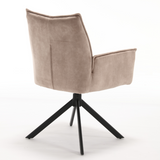 Eetkamerstoel - Draaibaar - Beige - Velvet - (Set van 2)