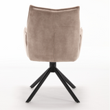 Eetkamerstoel - Draaibaar - Beige - Velvet - (Set van 2)