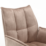 Eetkamerstoel - Draaibaar - Beige - Velvet - (Set van 2)