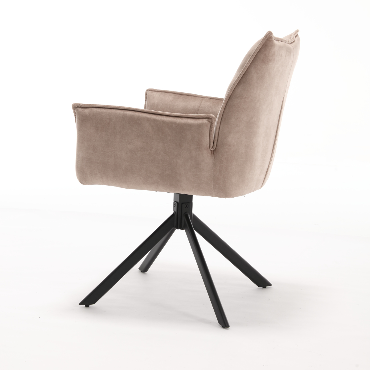 Eetkamerstoel - Draaibaar - Beige - Velvet - (Set van 2)