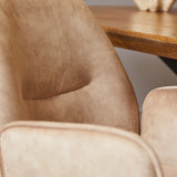 Eetkamerstoel - Beige - Velvet - Metaal - 60 cm - Set van 2