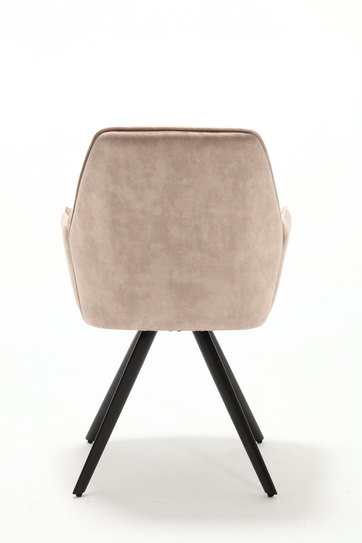 Eetkamerstoel - Beige - Velvet - Metaal - 60 cm - Set van 2