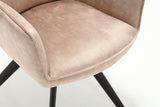Eetkamerstoel - Beige - Velvet - Metaal - 60 cm - Set van 2
