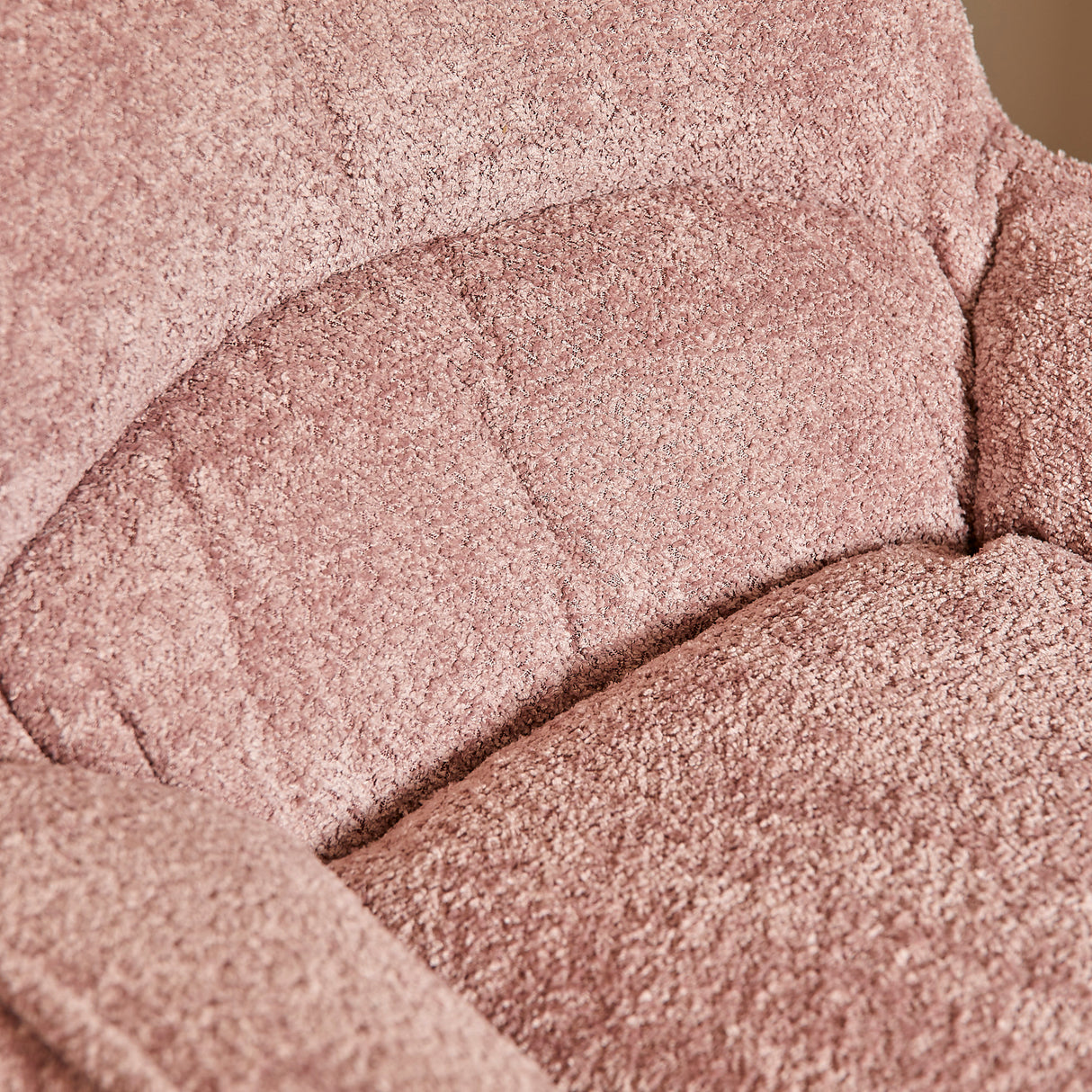 Fauteuil - Roze - Stof - Metaal - Draaibaar - Teddy