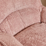 Fauteuil - Roze - Stof - Metaal - Draaibaar - Teddy