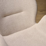 Eetkamerstoel - Beige - Stof - Hout - Draaibaar - Armleuning