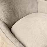 Fauteuil - Draaibaar - Taupe - Stof - Inclusief Voetenbank