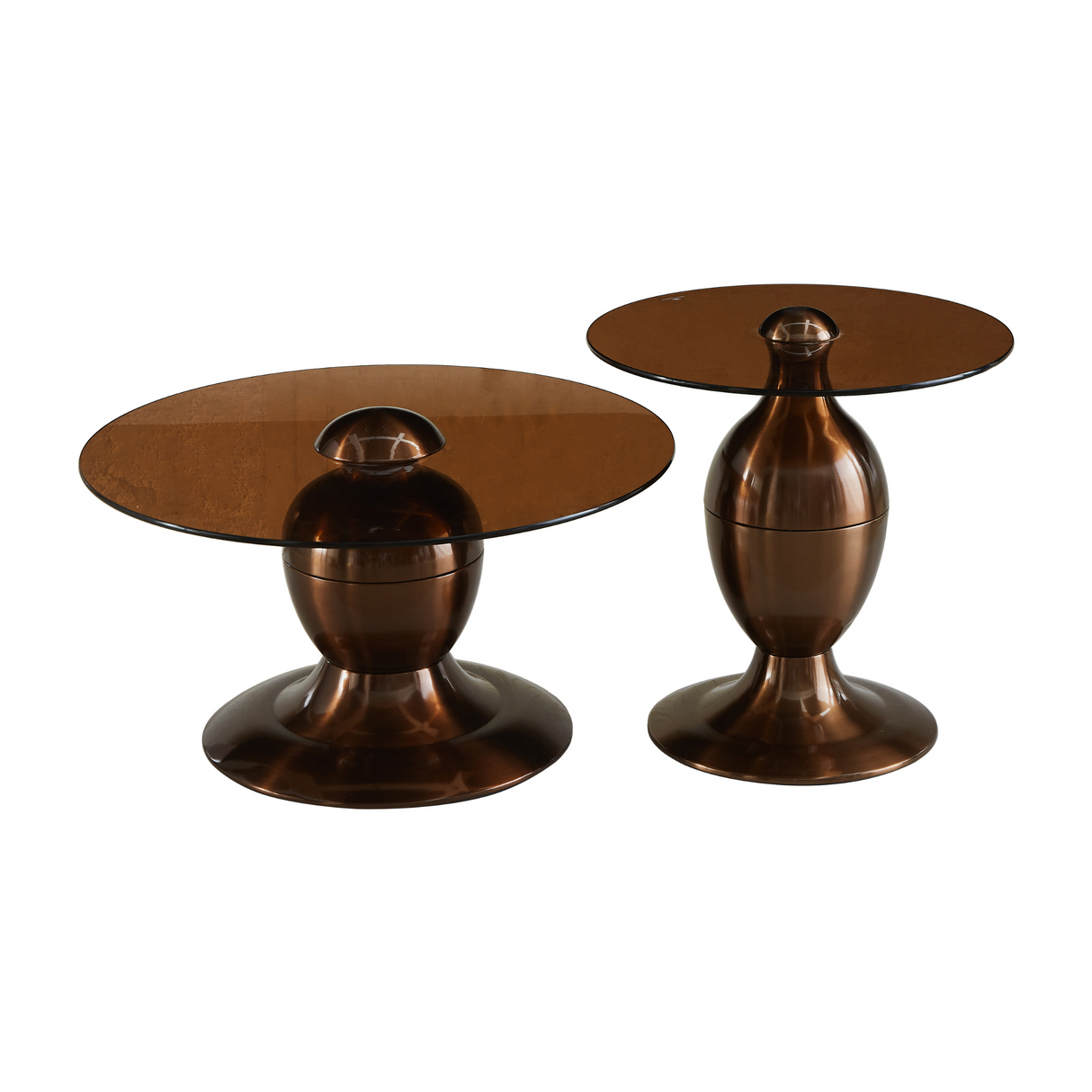 Salontafel - Set van 2 - Wit Marmerlook - Goudkleurig Staal - Modern Design