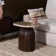 Bijzettafel - Bruin - Marmer - Mangohout - 60 cm End Tables Starfurn