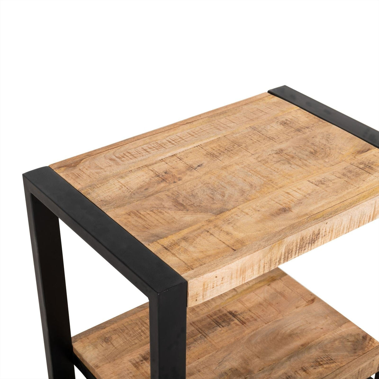 Bijzettafel Mangohout 60 cm Industrieel Tafeltje Met Opbergruimte Bijzettafels Benoa