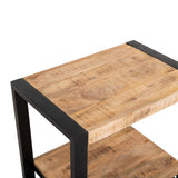 Bijzettafel Mangohout 60 cm Industrieel Tafeltje Met Opbergruimte Bijzettafels Benoa