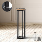 Bijzettafel Manteo – Massief Eiken Tafelblad – Zwart Metalen Frame – Modern Design – Diverse Maten Bijzettafels Knuska