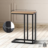 Bijzettafel Manteo – Massief Eiken Tafelblad – Zwart Metalen Frame – Modern Design – Diverse Maten Bijzettafels Knuska